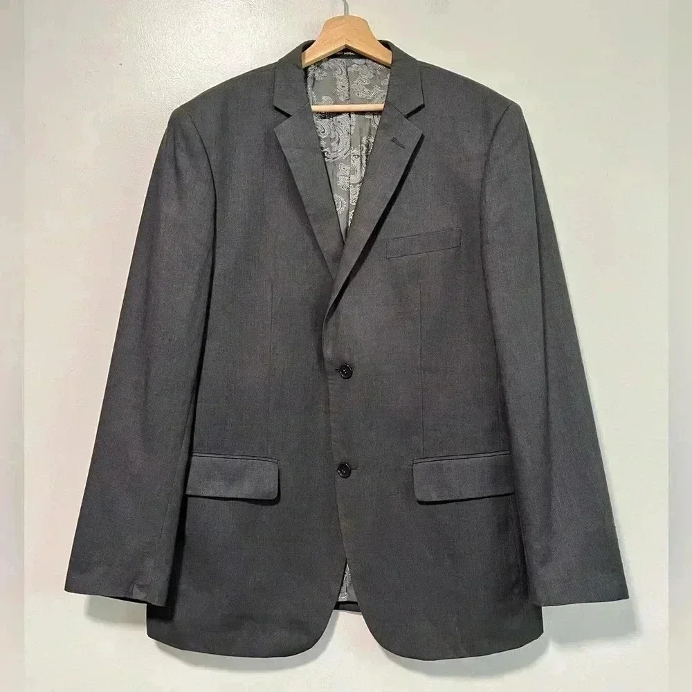 Marco Donateli Men’s Gray Suit Blazer & Trousers Set - 42T Jacket, 36T Pants